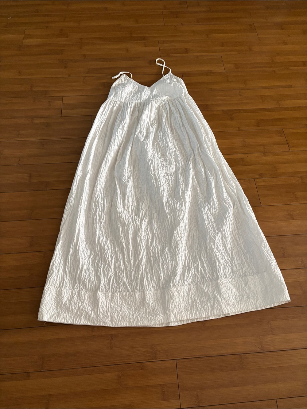 a new day White Crinkle Spaghetti-Strap Maxi Dress